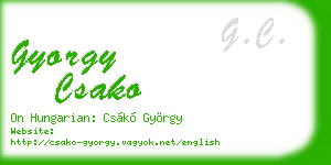 gyorgy csako business card